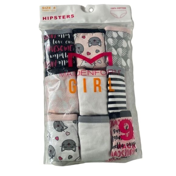 Maidenform Girls 9-pk. Positive Cat Hipster Panties - Picture 1 of 8